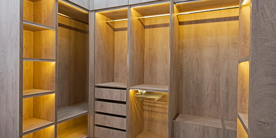 Luxury Closet with LED Lighting for custom closet systems option Image