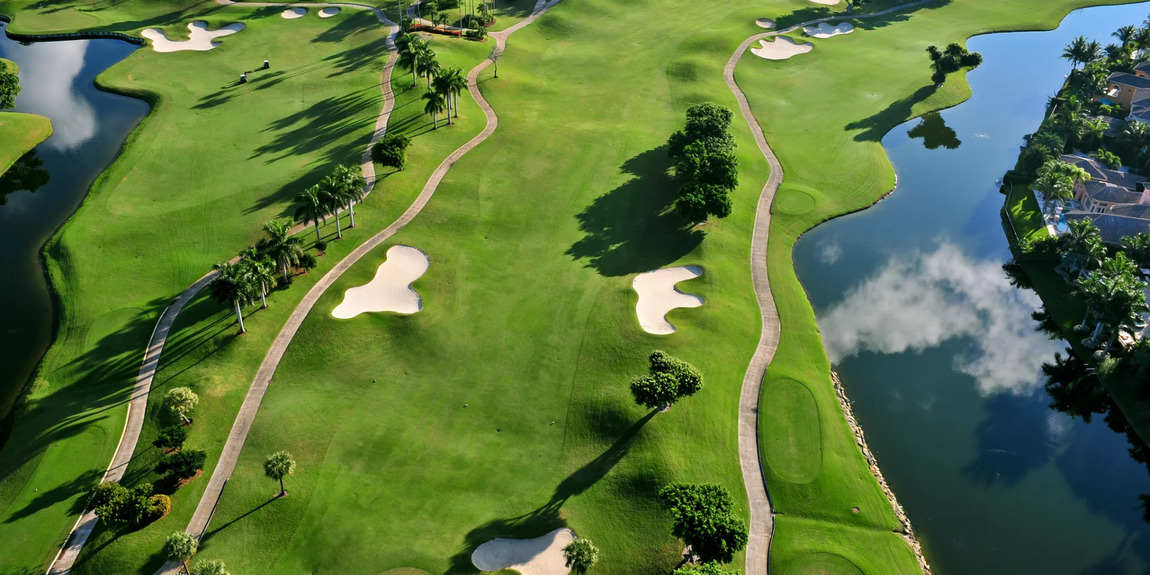 Aerial golf course amenities in Southwest Florida image