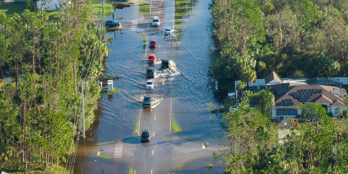 coastal construction Florida Flood Aerial Image